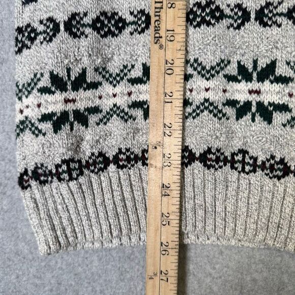 Eddie Bauer Mens Size Large Pullover Sweater Tan Black 100% Cotton Long Sleeve - Picture 4 of 7